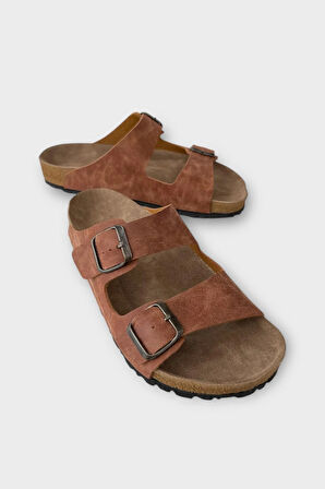 Unisex Çift Tokalı Ortopedik Terlik TABA