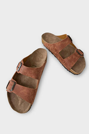 Unisex Çift Tokalı Ortopedik Terlik TABA