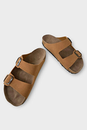 Unisex Çift Tokalı Ortopedik Terlik HARDAL