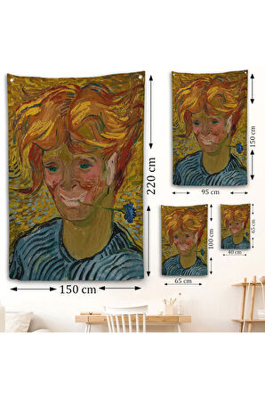 Vincent van Gogh - Mavi Kantaronlu Delikanlı Duvar Örtüsü - Young St. John's Wort-7477