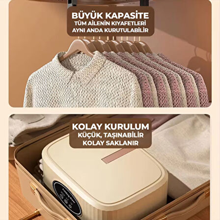 Katlanır Çamaşır Kurutma Makinesi Pembe