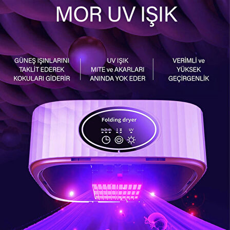 Katlanır Çamaşır Kurutma Makinesi Pembe