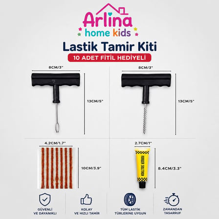 Araç Motosiklet Lastik Tamir Seti +10 Adet Fitilli