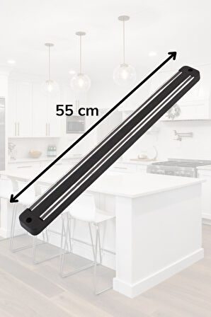 2 Adet Mıknatıslı Paslanmaz Duvar Bıçak Asma Askısı Standı 55 Cm Düzenleyici Aparatı