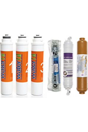 Waterlife Su Arıtma Cihazı Uyumlu Tak-Çevir 6'lı Filtre Seti, Lg Kuno Membranlı