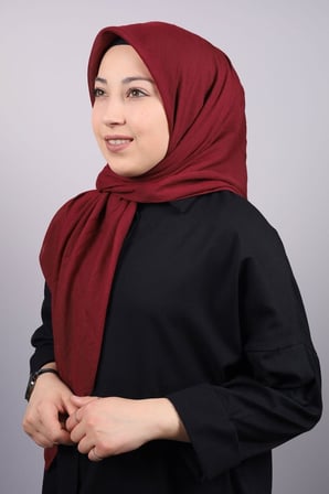 Düz Renk Kraş Bambu Eşarp - Desen-01 - Renk-03