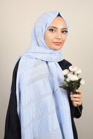 Desenli Aqua Şal - Desen-05 - Renk-06 -93