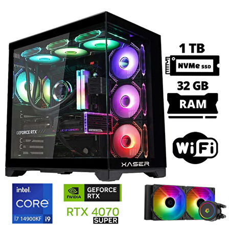Xaser Lexus x30 i9 14900KF 32GB DDR5 Ram 1TB M.2 NVMe SSD 12GB RTX4070 SUPER Masaüstü Oyuncu Bilgisayarı