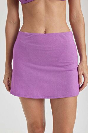 DeFacto Parlak Kumaş Mini Plaj Eteği-Fall in Love B0628AX24SMPR442