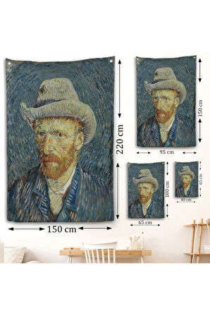 Vincent van Gogh - Hasır Şapkalı Otoportre Duvar Örtüsü-7481