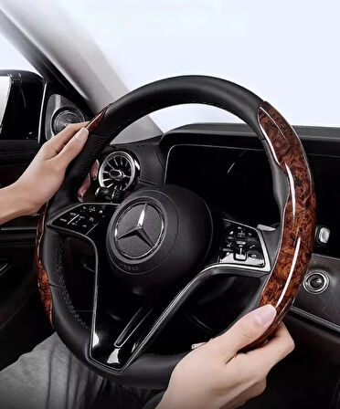 MDB Ahşap Tasarımlı Direksiyon Simidi Koruma Kılıfı 2 li