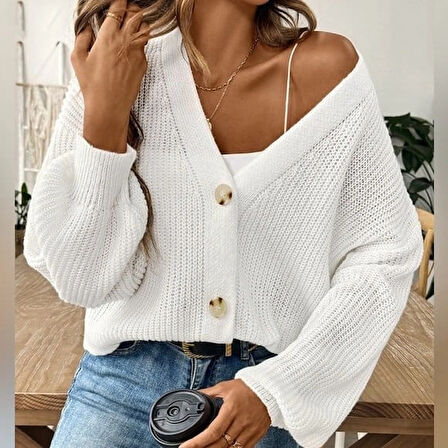 MDB Düğme Detay Triko Bluz