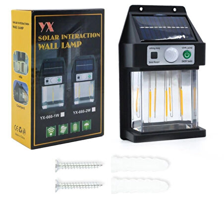 MDB Güneş Enerjili Hareket Sensörlü Duvar Lambası