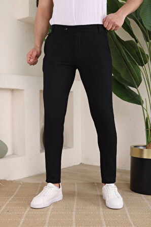 MDB Erkek Slim Fit Likralı Bilek Boy Dilli Kumaş Pantolon