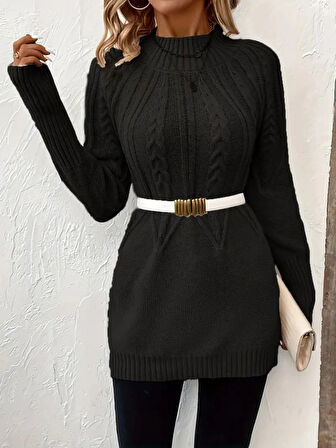 MDB Kadın Uzun Kollu Yarı Balıkçı Yaka Triko Bluz