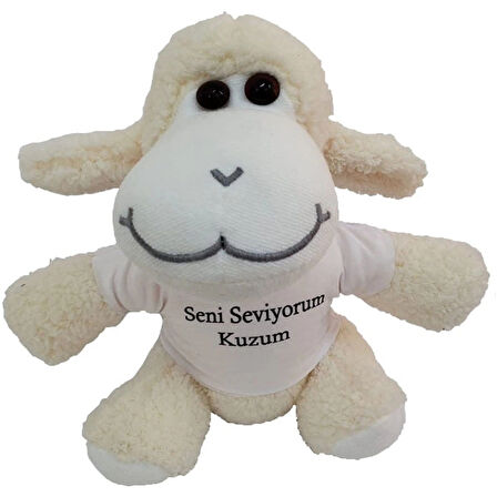 MDB Seni Seviyorum Kuzum Tişörtlü Peluş Kuzu Oyuncak
