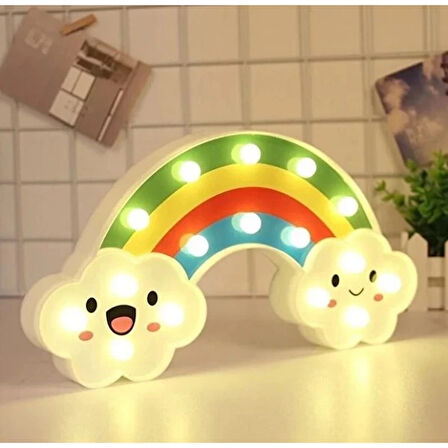 MDB Gülen Bulutlu Gökkuşağı LED Gece Lambası