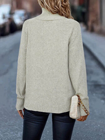 MDB Kadın Uzun Kollu Balıkçı Yaka Triko Bluz