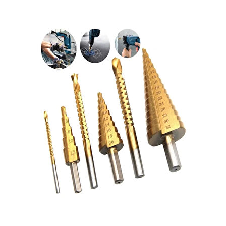 MDB 6 Parça Kademeli Matkap Ucu Seti