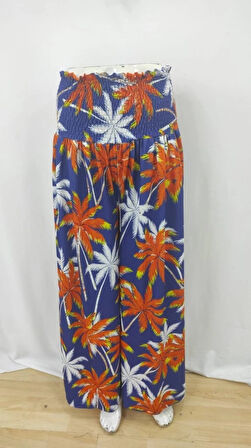 MDB Kadın Yüksek Bel Lastikli Desenli Süprem Pantolon