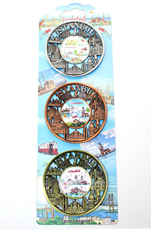 MDB İstanbul Temalı Metal Magnet 3'lü Set Model 2
