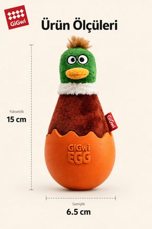 Egg Serisi Sallanan Eğlence Sesli Ördek Peluş Köpek Oyuncağı - Küçük Irk & Yavru Çiğneme Oyuncağı