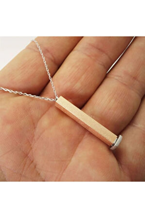 Nested Gizli Isimli Kadın Gümüş Kolye Mat Model