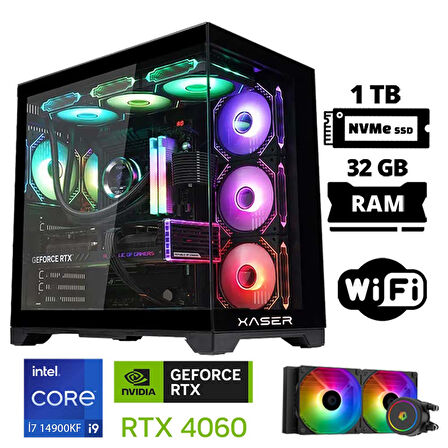 Xaser Lexus x20 i9 14900KF 32GB DDR5 Ram 1TB M.2 NVMe SSD 8GB RTX4060 Masaüstü Oyuncu Bilgisayarı