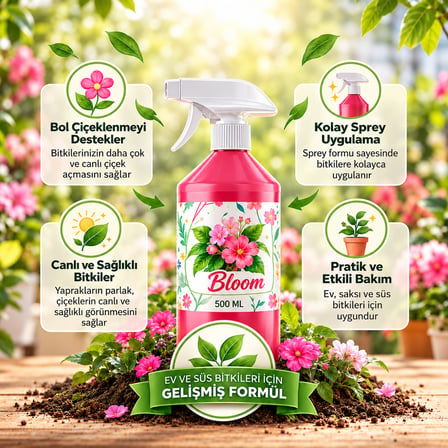 Bloom Çiçeklenme Destekleyici Sprey 500 ml - 2'li Set - Orkide ve Çiçekli Bitkiler Için
