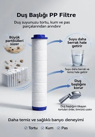 10 adet yedek filtreli masaj özellikli su tasarruflu kireç önleyici duş başlığı 