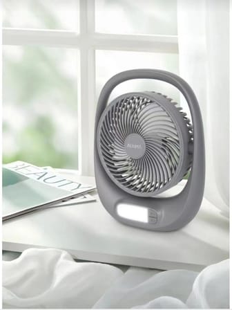 Şarjlı Masaüstü Fan Vantilatör 7'' Led Işıklı 3 Kademeli Taşınabilir Kablosuz Mini Fan