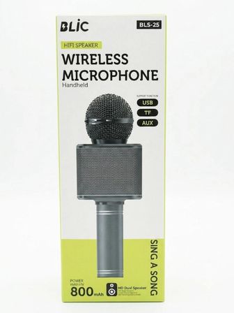 BLS-25 Kablosuz Karaoke Mikrofonu ve Bluetooth Hoparlör (USB / TF Kart / AUX Destekli)
