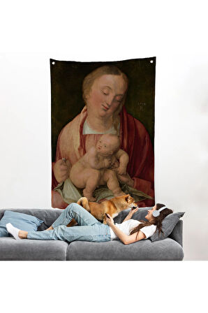 Albrecht Dürer - Çocuk Duvar Örtüsü - Virgin and Child-7483