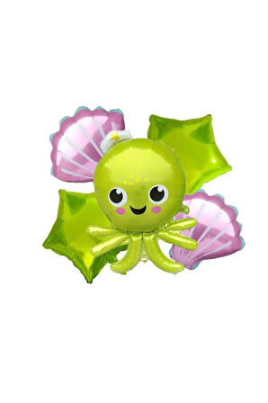 Okyanus Deniz Canlıları Folyo Balon Set 5 Lİ