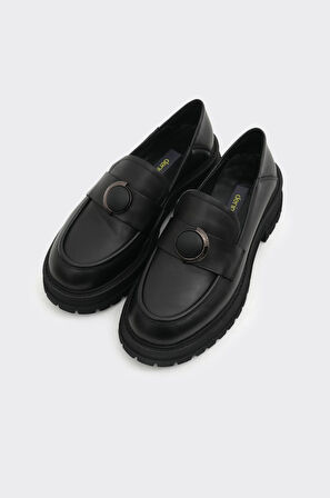 Hakiki Deri Kadın Tokalı Casual Ayakkabı