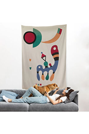 Vasiliy Kandinsky - 11 resim ve 7 şiir Soyut Duvar Örtüsü-7485