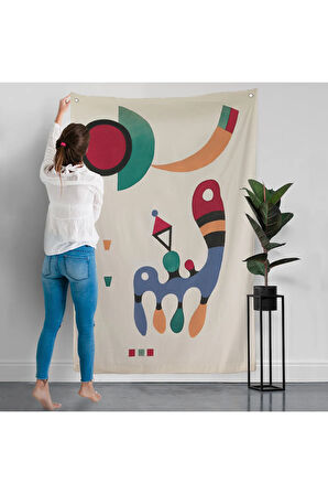 Vasiliy Kandinsky - 11 resim ve 7 şiir Soyut Duvar Örtüsü-7485