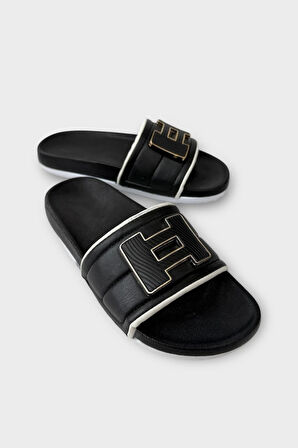 Kadın Günlük Terlik Tokalı Şık Yazlık Ev Plaj Tatil İş Terliği SİYAH