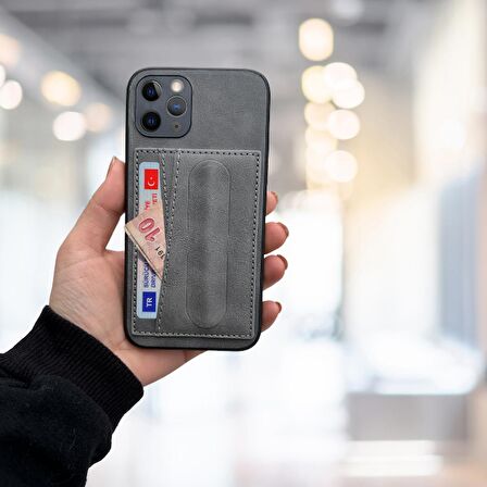İPHONE 11 PRO TLP KARTLIKLI STANDLI  LÜX DERİ KILIF
