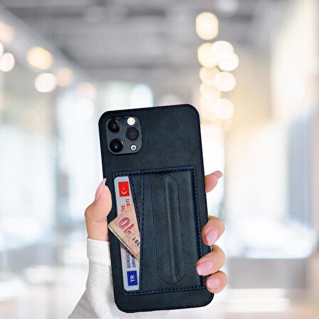 İPHONE 11 PRO TLP KARTLIKLI STANDLI  LÜX DERİ KILIF