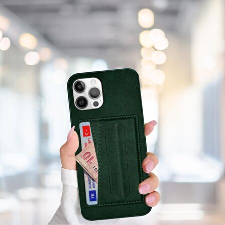İPHONE 12 PRO TLP KARTLIKLI STANDLI  LÜX DERİ KILIF
