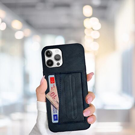 İPHONE 12 PRO TLP KARTLIKLI STANDLI  LÜX DERİ KILIF