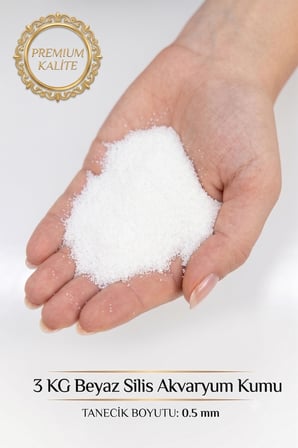 3 KG Beyaz Silis Akvaryum Kumu 0.5 mm İnce Taneli Doğal Akvaryum Kumu Tatlı Su ve Bitkili Akvaryum İçin