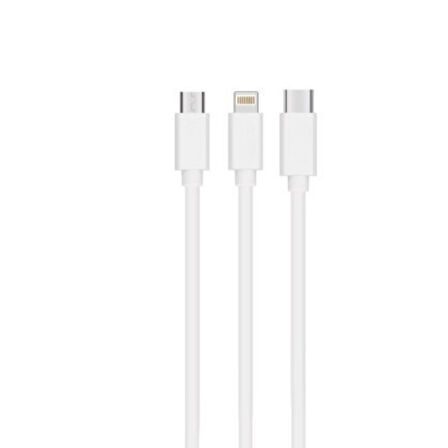 3in1 To Usb Micro Lightning Type-C 18W Şarj Cihazı İphone Samsung Xiaomi Huawei Uyumlu Şarz Aleti