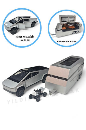 Sesli Işıklı Çek Bırak Model Karavan Açılabilir Kapılar Full Fonksiyon Metal Kasa 35 cm Karavan