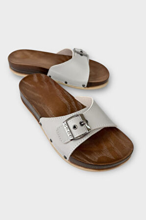 Kadın Günlük Terlik Ayarlanabilir Tek Bant Şık Ortopedik Yazlık Ev Plaj Tatil İş Terliği GRİ