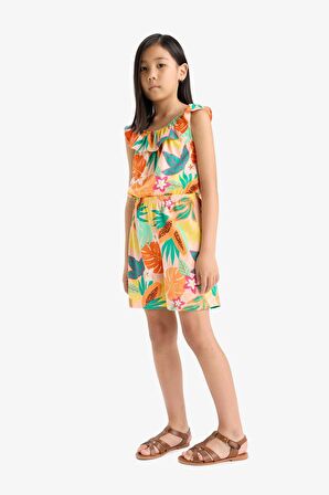 DeFacto Kız Çocuk Desenli Askılı Tulum E5803A825SMGN268