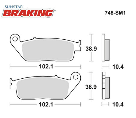 YARI METALİK FREN BALATASI / YAMAHA / X-MAX (ABS YOK) / 250cc / ÖN  / 2014-2015-2016