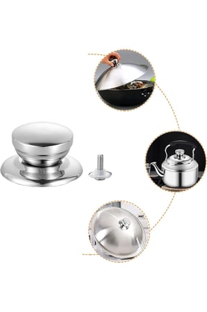 Paslanmaz Çelik Tencere Kapak Kulpu – Isıya Dayanıklı Vidalı Tencere kapak kulpu metal kulp