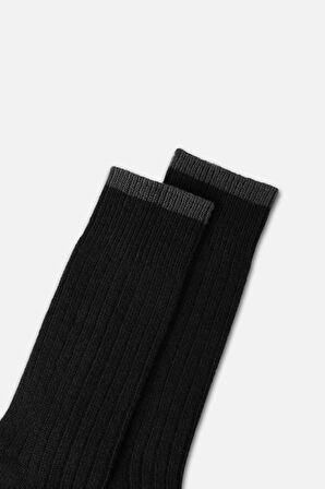 Mısırlı Erkek Lambswool Siyah Soket Çorap 6 Çift - 65001S